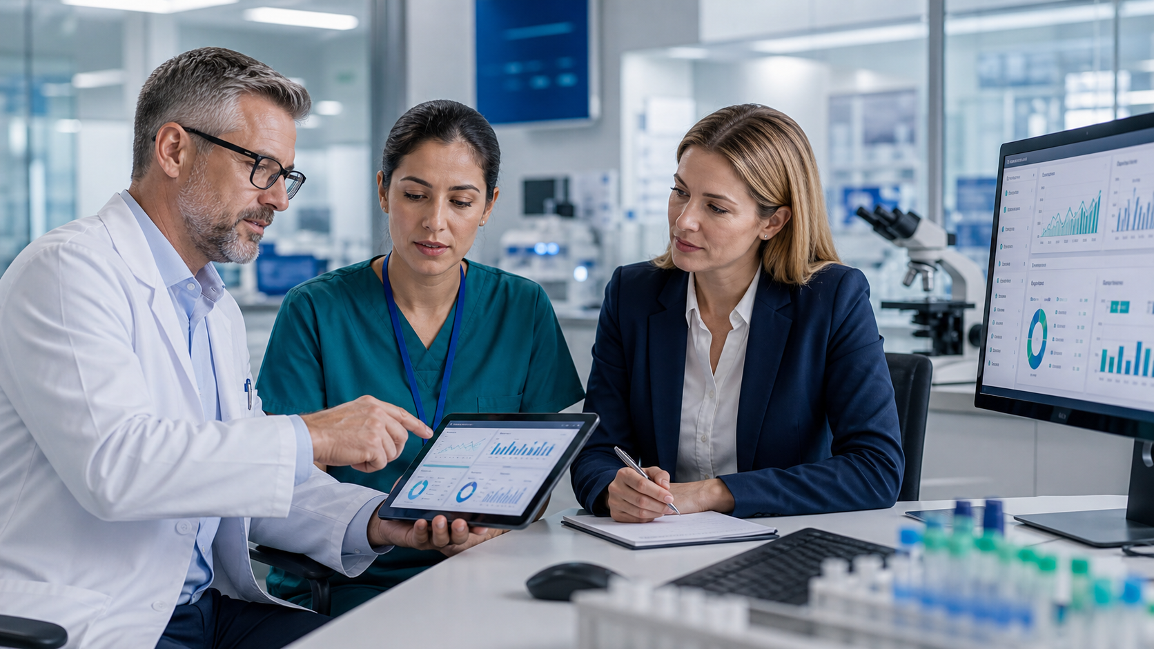 Practice health dashboard AI-generated healthcare professional image